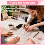 RAQEHO Acrylic Nail Art Palette - Transparent Nail Gel Polish Paint Mixing Pallet Design Plate For Nail Art Foundation Makeup Mixing Tray Display Stand Manicure Tools Supplies Accessories(3.15"×4.72"