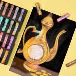 LIGHTWISH Handmade Metallic Soft Pastel Set 24 Colors,Super Soft & Blendable Chalk Pastel Sticks for Professional Drawing Painting,Blending