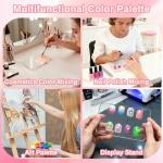 RAQEHO Acrylic Nail Art Palette - Transparent Nail Gel Polish Paint Mixing Pallet Design Plate For Nail Art Foundation Makeup Mixing Tray Display Stand Manicure Tools Supplies Accessories(3.15"×4.72"