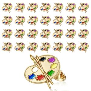 24 PCS Enamel Pin Bulk - Art Supplies, Enamel Pin Making Kit, Lapel Pins for Art Lovers, Classmates, Teachers & Graduation Gifts