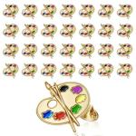 24 PCS Enamel Pin Bulk - Art Supplies, Enamel Pin Making Kit, Lapel Pins for Art Lovers, Classmates, Teachers & Graduation Gifts