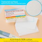 MEEDEN 4" x 3" Blank Watercolor Paper Cards, 50 Pcs Cold Press Mini Watercolor Paper Bulk, 100% Cotton Watercolor Postcards for Adults & Students (140lb/300gsm), 5×10 Sheets