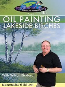 Oil Painting: Lakeside Birches