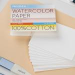 MEEDEN 4" x 3" Blank Watercolor Paper Cards, 50 Pcs Cold Press Mini Watercolor Paper Bulk, 100% Cotton Watercolor Postcards for Adults & Students (140lb/300gsm), 5×10 Sheets