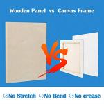 Falling in Art Unfinished Birch Wood Canvas Panels Kit, 4 Pack of 9x12’’ Studio 3/4’’ Deep Cradle Boards for Pouring Art, Crafts, Painting and More