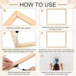 3 Set 16x20 Inch DIY Wood Canvas Frame Kit Wooden Stretcher Bars Removable Lightweight Stretcher Frames for Oil Painting Canvas Art Diamond Prints Poster Needlepoint Arts Embroidery Stitch Supplies