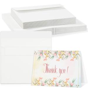 Prudiut 20 Sets Watercolor Cards with Envelopes, 140 lb/300 GSM Watercolor Paper Cards, 4x6 Inch Foldable Blank Cards and Envelopes for Greeting Card, Wedding Invitations, Thank You Card