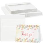 Prudiut 20 Sets Watercolor Cards with Envelopes, 140 lb/300 GSM Watercolor Paper Cards, 4x6 Inch Foldable Blank Cards and Envelopes for Greeting Card, Wedding Invitations, Thank You Card