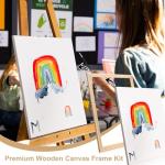 3 Set 16x20 Inch DIY Wood Canvas Frame Kit Wooden Stretcher Bars Removable Lightweight Stretcher Frames for Oil Painting Canvas Art Diamond Prints Poster Needlepoint Arts Embroidery Stitch Supplies