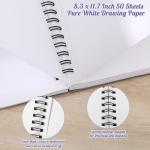 A4 Marker Paper Pad 50 Sheets, 8.3×11.7 Inch Bleedproof Art Sketch Pad, 73lb/120gsm Drawing Paper Spiral Sketch Book, Alcohol Marker Paper Painting Coloring Paper for Beginners, Artists, Gift