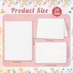Prudiut 20 Sets Watercolor Cards with Envelopes, 140 lb/300 GSM Watercolor Paper Cards, 4x6 Inch Foldable Blank Cards and Envelopes for Greeting Card, Wedding Invitations, Thank You Card