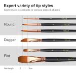 Paint Brush Set 6 Different Shapes for Watercolor Rock Face Painting Brush, Artist Craft Brush Supplies, Paint Brush Set for All Purposes Adult Painting (6)