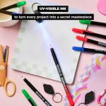 SAKURA Gelly Roll UV Pen - UV Gel Invisible Ink - With Keychain Flashlight - For Art or Drawing - Red, Green & Blue - 9 Pens, 3 Lights