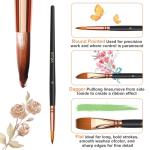 Paint Brush Set 6 Different Shapes for Watercolor Rock Face Painting Brush, Artist Craft Brush Supplies, Paint Brush Set for All Purposes Adult Painting (6)