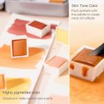 PHOENIX Skin Tone Watercolor Paint Set - 12 Flesh Colors Artist Grade Half Pans Palette Portrait Colors Watercolor Travel Set for Adults, Professional Artists