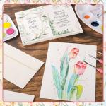 Prudiut 20 Sets Watercolor Cards with Envelopes, 140 lb/300 GSM Watercolor Paper Cards, 4x6 Inch Foldable Blank Cards and Envelopes for Greeting Card, Wedding Invitations, Thank You Card