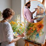 Paint Brush Set 6 Different Shapes for Watercolor Rock Face Painting Brush, Artist Craft Brush Supplies, Paint Brush Set for All Purposes Adult Painting (6)