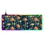 FOLIOSA RGB Gaming Mouse Pad (Art Painting Mushroom), Large Gaming Desk Mat with Multiple Light Modes Anti Slip Rubber Base for Gamer 2 Size