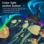 FOLIOSA RGB Gaming Mouse Pad (Art Painting Mushroom), Large Gaming Desk Mat with Multiple Light Modes Anti Slip Rubber Base for Gamer 2 Size