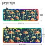 FOLIOSA RGB Gaming Mouse Pad (Art Painting Mushroom), Large Gaming Desk Mat with Multiple Light Modes Anti Slip Rubber Base for Gamer 2 Size