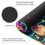FOLIOSA RGB Gaming Mouse Pad (Art Painting Mushroom), Large Gaming Desk Mat with Multiple Light Modes Anti Slip Rubber Base for Gamer 2 Size