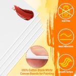 Canvas Boards with Easel for Painting 6 Pack 8 x 10 Inch Small Canvases Panels with Pine Easels Beginner PaintingKit for Acrylic Oil Watercolor Crafts Sip and Paint Art Party