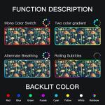 FOLIOSA RGB Gaming Mouse Pad (Art Painting Mushroom), Large Gaming Desk Mat with Multiple Light Modes Anti Slip Rubber Base for Gamer 2 Size