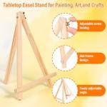 Canvas Boards with Easel for Painting 6 Pack 8 x 10 Inch Small Canvases Panels with Pine Easels Beginner PaintingKit for Acrylic Oil Watercolor Crafts Sip and Paint Art Party