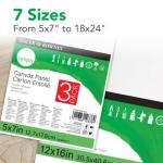 Daler-Rowney Simply Canvas Panel, 8x10 inches, 3 Pack - Artist Canvas for Oil, Acrylic, Pouring & Mixed Media - 100% Cotton, Triple Primed