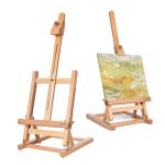 DJAR 25" Mini H-Frame Art Easel, Adjustable Beech Wood Tabletop Wooden Easel for Painting, Portable Painting Display Drawing Stand for Teens, Adults, Students, Natural