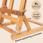 DJAR 25" Mini H-Frame Art Easel, Adjustable Beech Wood Tabletop Wooden Easel for Painting, Portable Painting Display Drawing Stand for Teens, Adults, Students, Natural