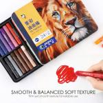 Marie's 48 Colors Oil Pastels with 4 Bonus White Pencils in Tin Box,Vibrant Colors for Smooth Blending & Layering, Oil Pastels for Artists, Students, Teachers & Beginners (10x70mm)