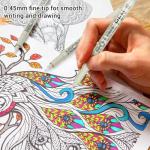 STANBLUE 12 Colored Micro Pens 05, Fineliner pens Waterproof Archival Ink Micro Pen Set, Drawing Art Pens for Illustrating, Journaling, Bible Zentangle Supplies