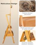 DJAR Large Art H-Frame Easel with Storage Drawer and Shelf, Middle Mast Adjustable to 75", Solid Beech Wood Painting Wooden Easel for Adults, Students, Hold Canvas up to 36", Natural