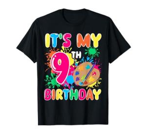 It's My 9th Birthday Painting Art 9 Year Old Bday Artist T-Shirt