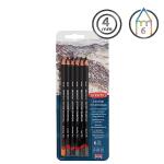 Derwent Tinted Charcoal Pencils, 4mm Core, Pack, 6 Count (2301689)