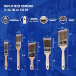 Pro Grade, Paint Brushes, 5-Piece, Paint Brush Set: Flat & Angle Brushes for Latex and Oil Paints, Stains, Interior & Exterior Home Improvement