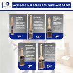 Pro Grade, Paint Brushes, 5-Piece, Paint Brush Set: Flat & Angle Brushes for Latex and Oil Paints, Stains, Interior & Exterior Home Improvement