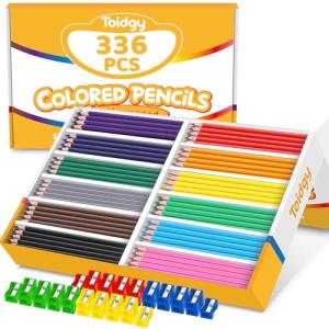 336 Packs Colored Pencils Bulk Classroom, Colored Pencils for Kids 12 Assorted Colors, Coloring Pencil Set Plus 36 Sharpeners, Pre-sharpened Color Pencils, Back to School Supplies Bulk for Teachers