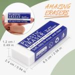 Tamaki White Erasers for Clean, Large Pencil Erasers, 8 Pack