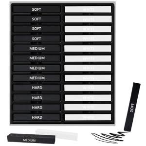 Dlicoda 24 Pcs Compressed Charcoal Sticks with Soft, Medium, Hard and White Charcoal, Square Charcoal Stick Kit for Drawing, Sketching and Shading (12 Black and 12 White)