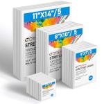 Gotideal Canvas for Painting, 20 Pcs Multi Pack Stretched Paint Canvas, Blank Painting Canvases for Acrylic,Oil,Art Supplies for Artists,Adults 3x3,5x7,8x10,11x14 5pcs of Each