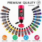 52 Pcs Acrylic Paint Set - 36 Colors (2oz/60ml) with Brushes, Knives & Palette - Rich Pigments Gifts for Adults, Artists & Beginners - Painting on Canvas, Ceramic, Rock, Wood