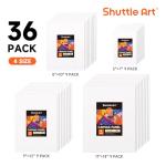 Shuttle Art 36 Pack Canvas for Painting, Multi-Size 5x7/8x10/9x12/11x14 Inch, Primed, 100% Cotton Blank Canvas Boards, Ideal Art Supplies for Kids Adults Acrylic Oil Painting