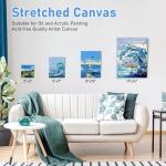 Gotideal Canvas for Painting, 20 Pcs Multi Pack Stretched Paint Canvas, Blank Painting Canvases for Acrylic,Oil,Art Supplies for Artists,Adults 3x3,5x7,8x10,11x14 5pcs of Each