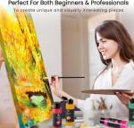 52 Pcs Acrylic Paint Set - 36 Colors (2oz/60ml) with Brushes, Knives & Palette - Rich Pigments Gifts for Adults, Artists & Beginners - Painting on Canvas, Ceramic, Rock, Wood