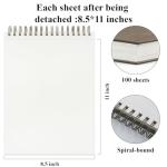 Fuxi Sketchbook 8.5x11, 100 Sheets Hard Cover Sketch Book 8.5" x 11", 68 lb/100gsm Drawing Pad Paper, Spiral Sketch Pad 8.5" x 11", Blank Sketchbook for Art Class, Artist Supplies for Adults
