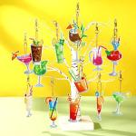 Thinkday 15 Pcs Summer Diamond Painting Keychains Kits Cocktail Tropical Drink 5d Diamond Art Keychain Summer Hanging Ornaments for Adult Beginner DIY Craft Purse Backpack Handbag Family Decor