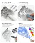Four Candies 73PCS Advanced Art Supplies Drawing Kit with Fineliner Pens, Mechanical Pencils, 3-Color Sketchbook, Charcoal Sticks,Pastels for Sketching Drawing Comics Gifts for Professionals Artists