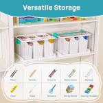 Vtopmart 24 QT Clear Plastic Craft Organizer with 6 Detachable Inserts, Art Supply and Tool Storage Box for Craft, Crayon,Pencils,1 Pack